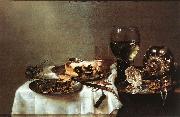 HEDA, Willem Claesz. Breakfast Table with Blackberry Pie sf china oil painting reproduction